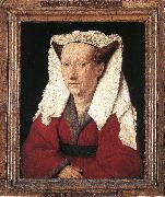 EYCK, Jan van Portrait of Margareta van Eyck sdf oil painting artist